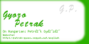 gyozo petrak business card